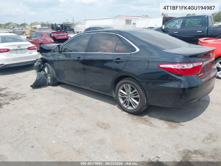 4T1BF1FK4GU194987 2016 Toyota Camry Se