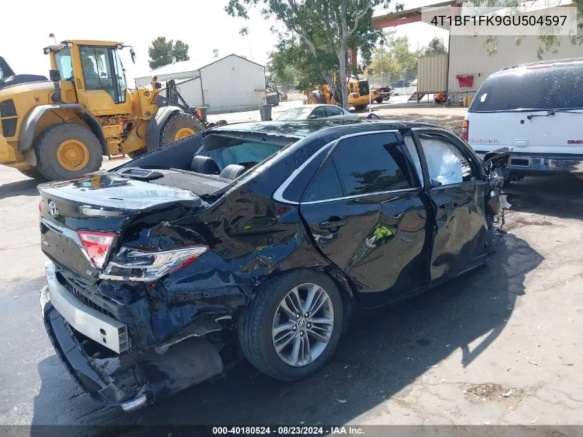 2016 Toyota Camry Se VIN: 4T1BF1FK9GU504597 Lot: 40180524