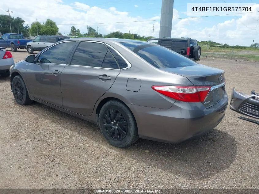 2016 Toyota Camry Le VIN: 4T4BF1FK1GR575704 Lot: 40185020