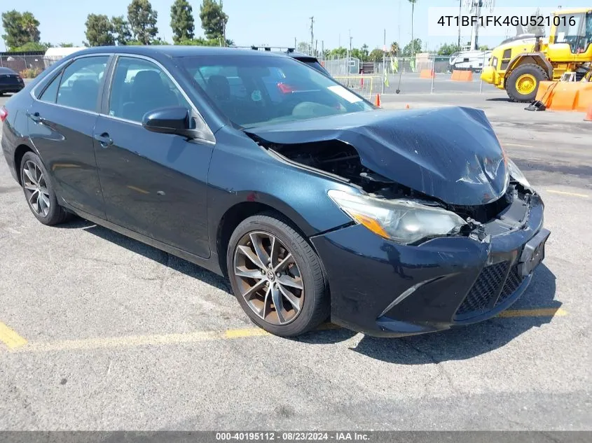 2016 Toyota Camry Xse VIN: 4T1BF1FK4GU521016 Lot: 40195112