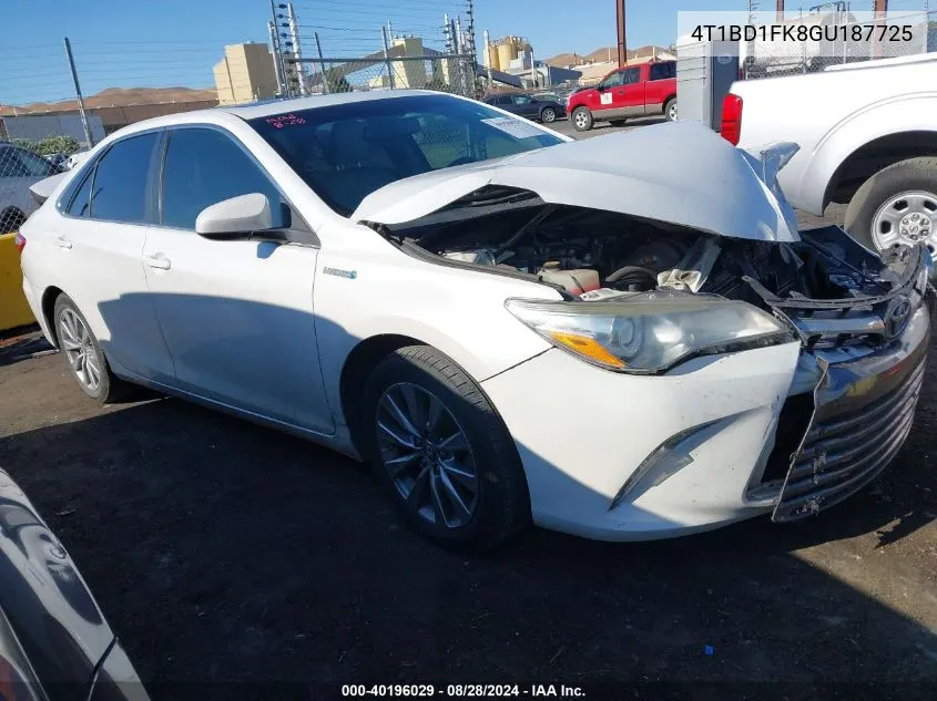 2016 Toyota Camry Hybrid Xle VIN: 4T1BD1FK8GU187725 Lot: 40196029