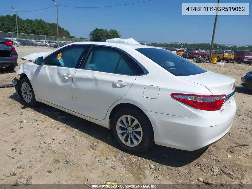 4T4BF1FK4GR519062 2016 Toyota Camry Le