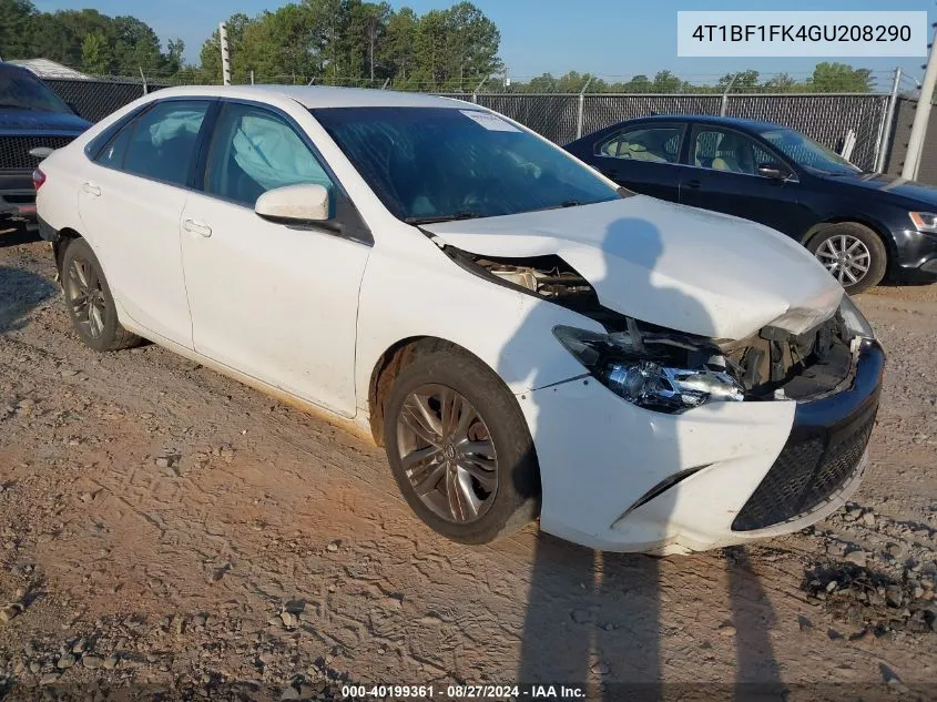 2016 Toyota Camry Se VIN: 4T1BF1FK4GU208290 Lot: 40199361