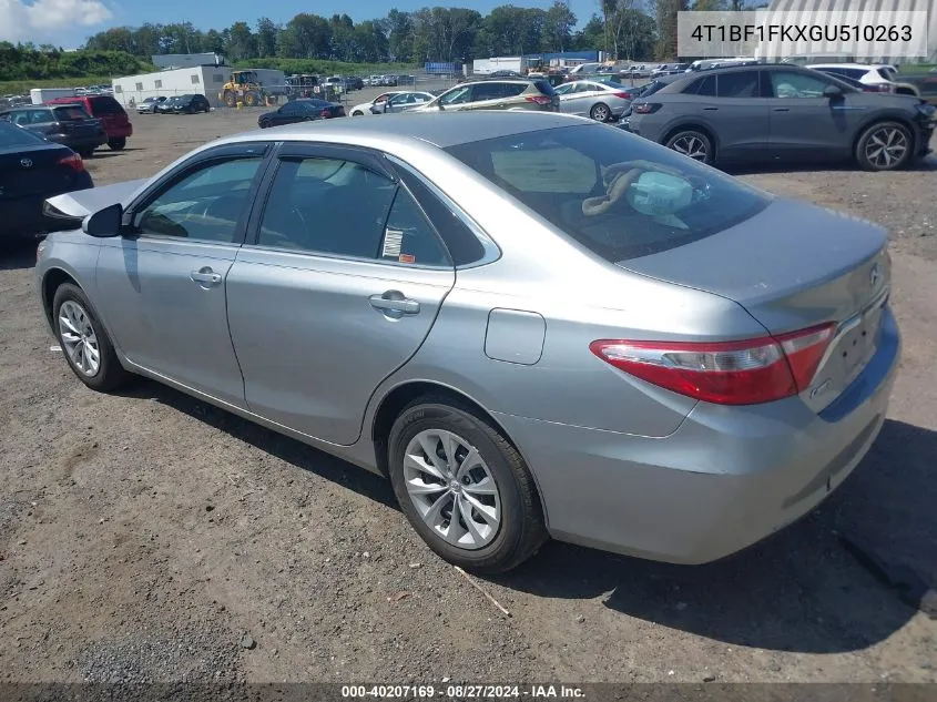 2016 Toyota Camry Le VIN: 4T1BF1FKXGU510263 Lot: 40207169