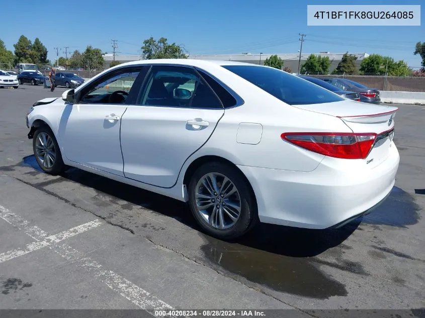 2016 Toyota Camry Se VIN: 4T1BF1FK8GU264085 Lot: 40208234