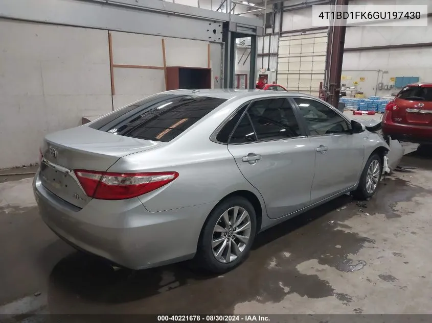 2016 Toyota Camry Hybrid Xle VIN: 4T1BD1FK6GU197430 Lot: 40221678