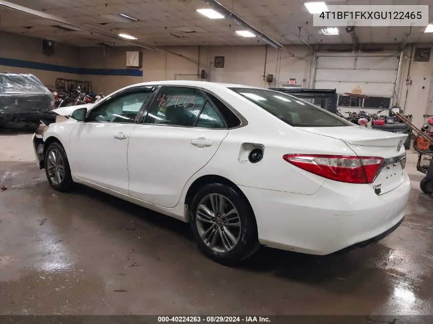 4T1BF1FKXGU122465 2016 Toyota Camry Se