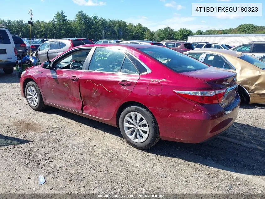 2016 Toyota Camry Hybrid Le VIN: 4T1BD1FK8GU180323 Lot: 40230683