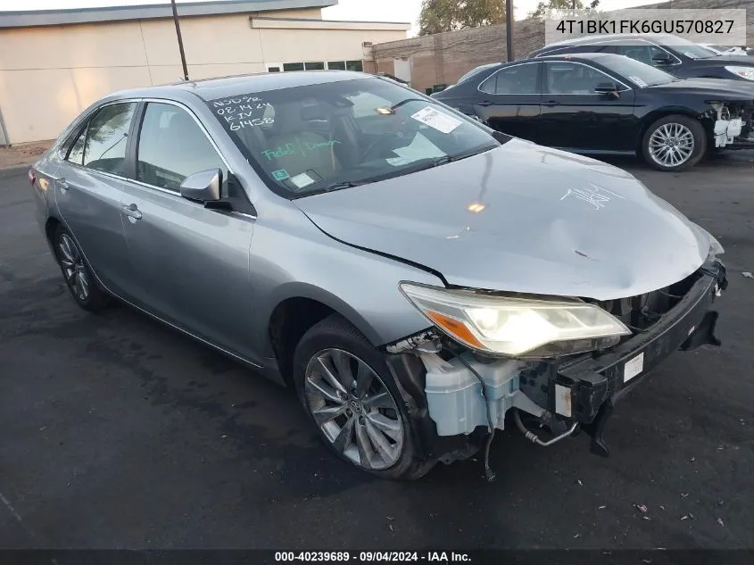 2016 Toyota Camry Xle V6 VIN: 4T1BK1FK6GU570827 Lot: 40239689