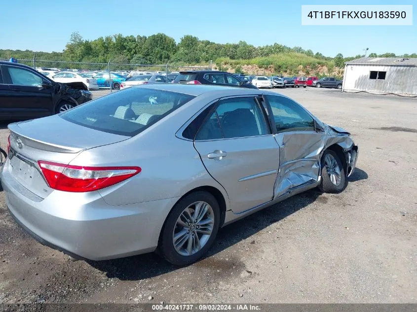 2016 Toyota Camry Se VIN: 4T1BF1FKXGU183590 Lot: 40241737