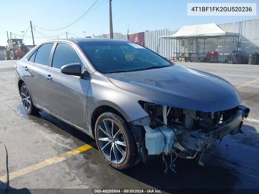 2016 Toyota Camry Xse VIN: 4T1BF1FK2GU520236 Lot: 40255804