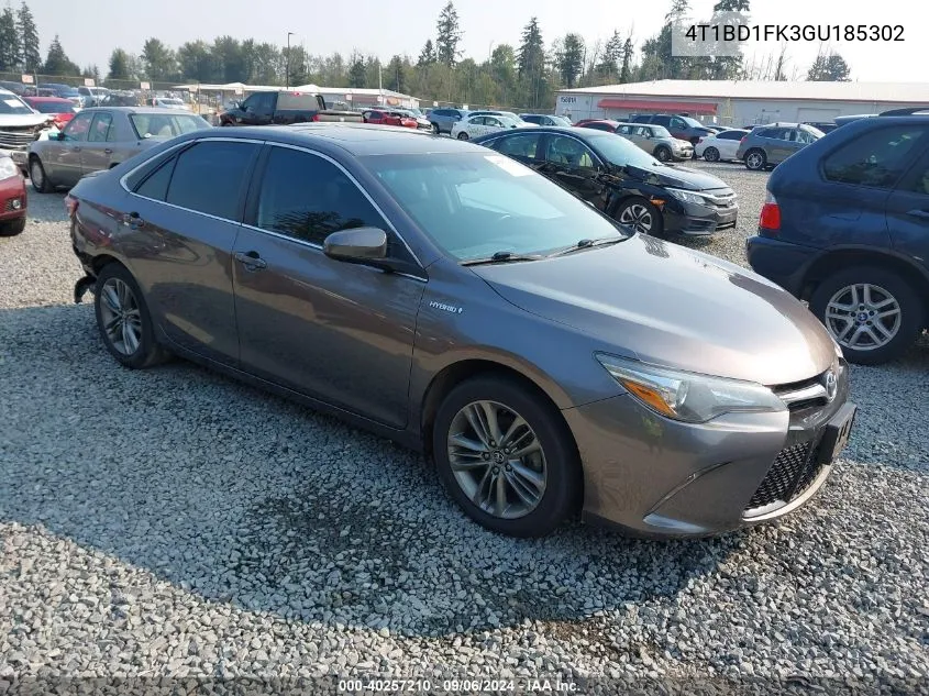 2016 Toyota Camry Hybrid Se VIN: 4T1BD1FK3GU185302 Lot: 40257210