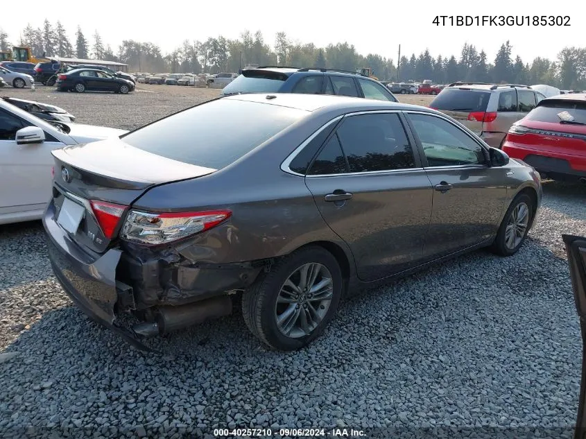 2016 Toyota Camry Hybrid Se VIN: 4T1BD1FK3GU185302 Lot: 40257210