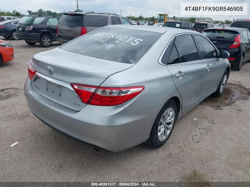 4T4BF1FK9GR546905 2016 Toyota Camry Le