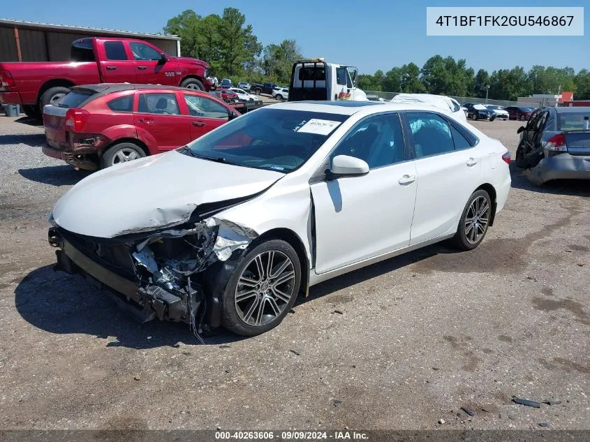 2016 Toyota Camry Se VIN: 4T1BF1FK2GU546867 Lot: 40263606