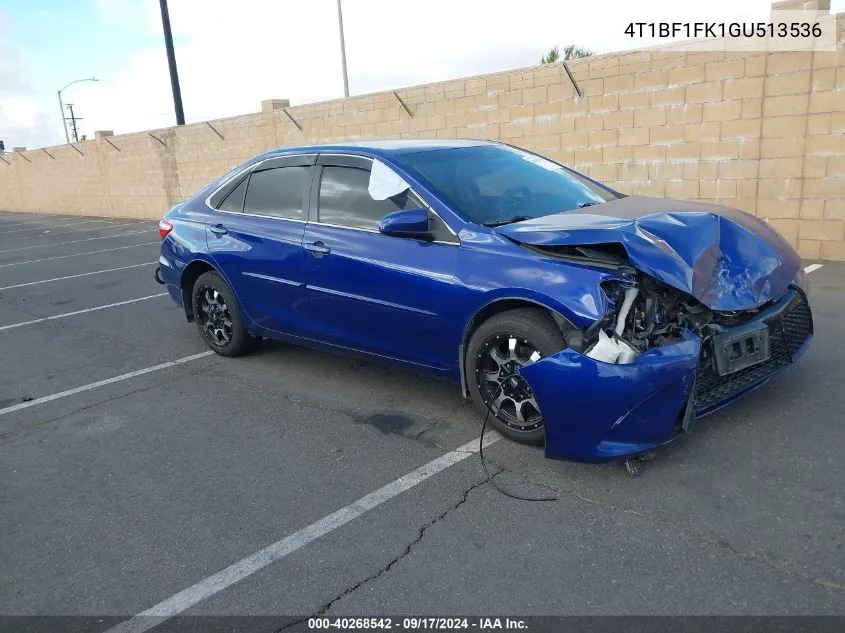 2016 Toyota Camry Se VIN: 4T1BF1FK1GU513536 Lot: 40268542