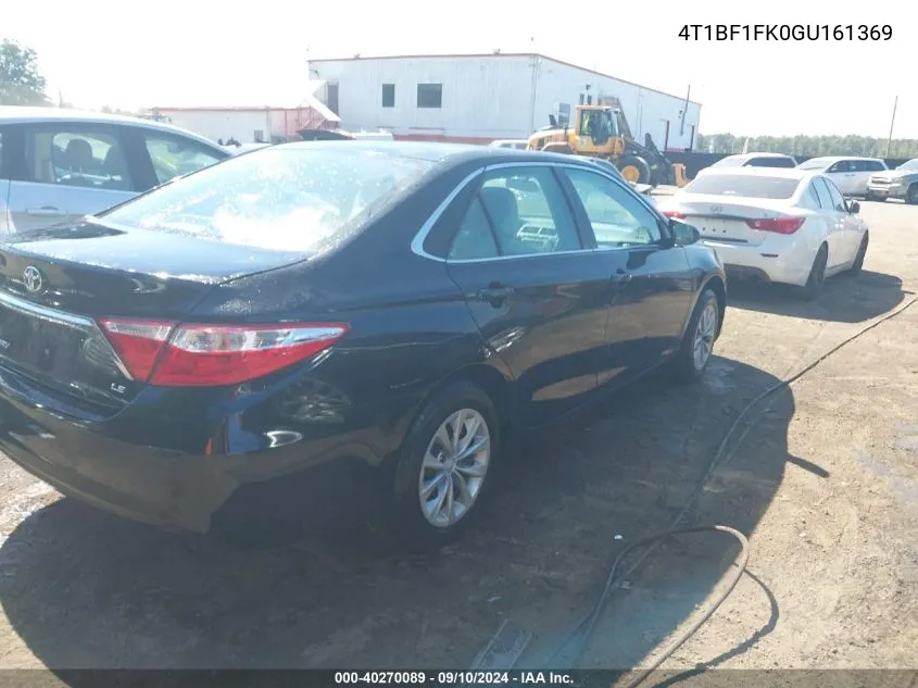 2016 Toyota Camry Le VIN: 4T1BF1FK0GU161369 Lot: 40270089