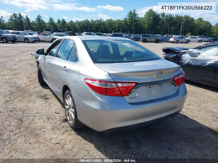 2016 Toyota Camry Se VIN: 4T1BF1FK3GU566223 Lot: 40274353