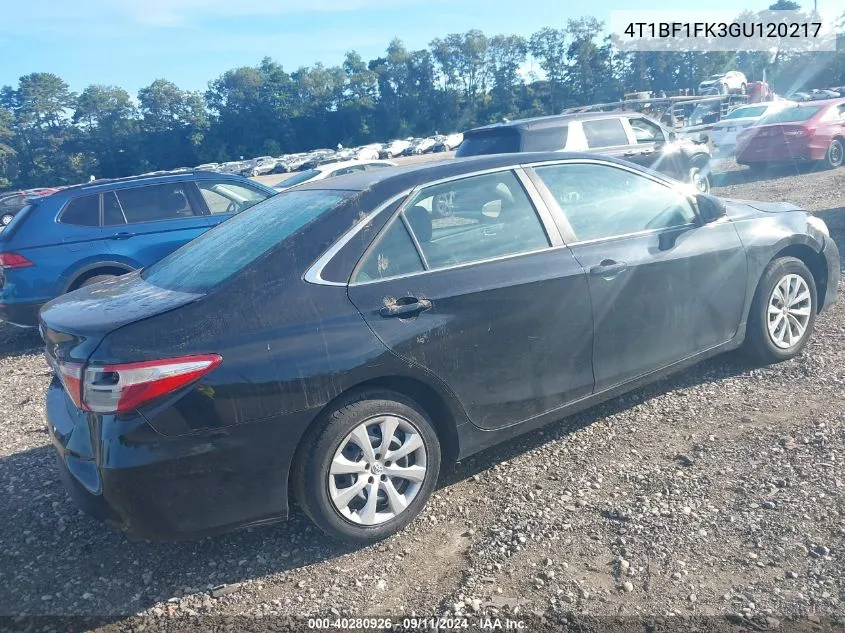 2016 Toyota Camry Le/Xle/Se/Xse VIN: 4T1BF1FK3GU120217 Lot: 40280926