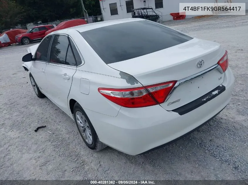 4T4BF1FK9GR564417 2016 Toyota Camry Le