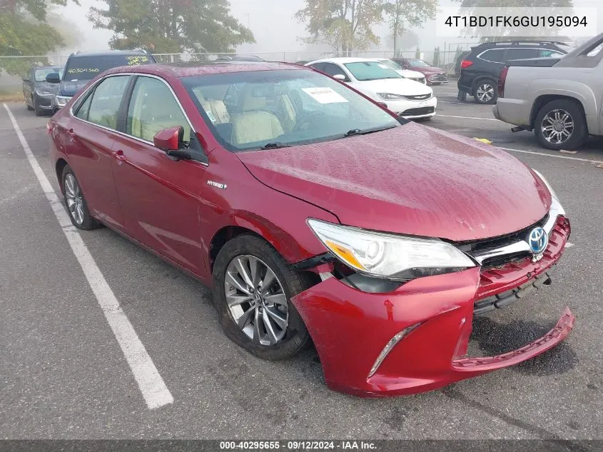 2016 Toyota Camry Hybrid/Le/Xle/Se VIN: 4T1BD1FK6GU195094 Lot: 40295655