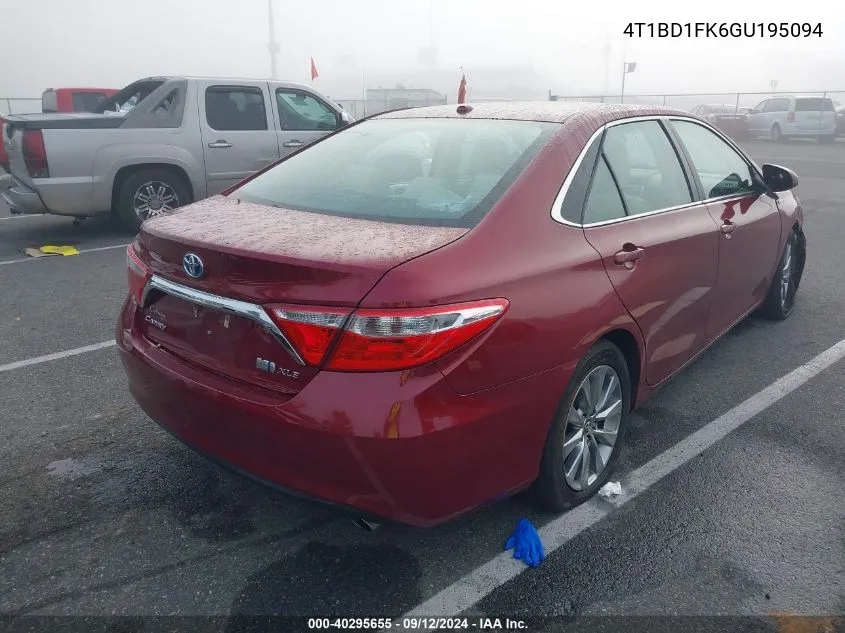 2016 Toyota Camry Hybrid/Le/Xle/Se VIN: 4T1BD1FK6GU195094 Lot: 40295655