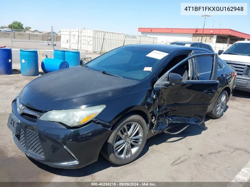 2016 Toyota Camry Se VIN: 4T1BF1FKXGU162948 Lot: 40298215