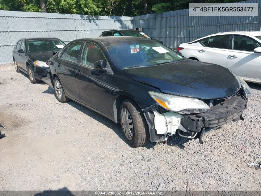 2016 Toyota Camry Le VIN: 4T4BF1FK5GR553477 Lot: 40298862