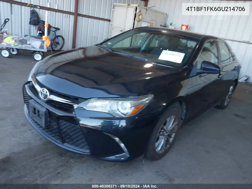 2016 Toyota Camry Se VIN: 4T1BF1FK6GU214706 Lot: 40306371