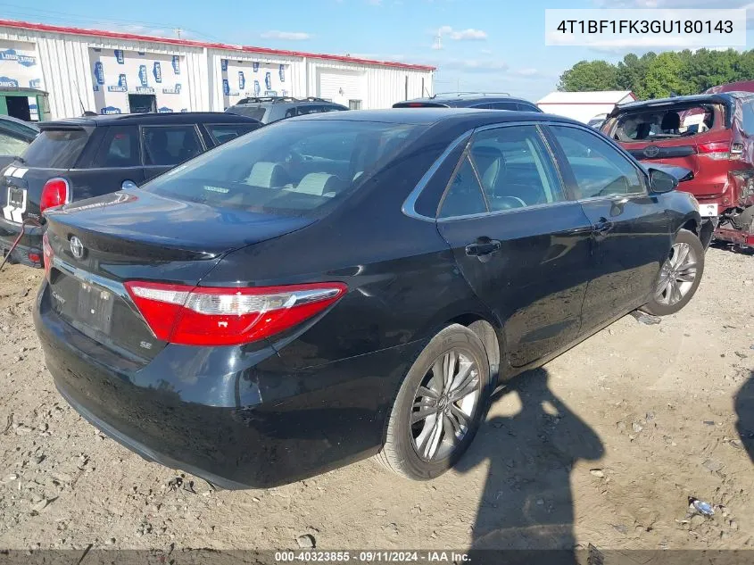 2016 Toyota Camry Se VIN: 4T1BF1FK3GU180143 Lot: 40323855