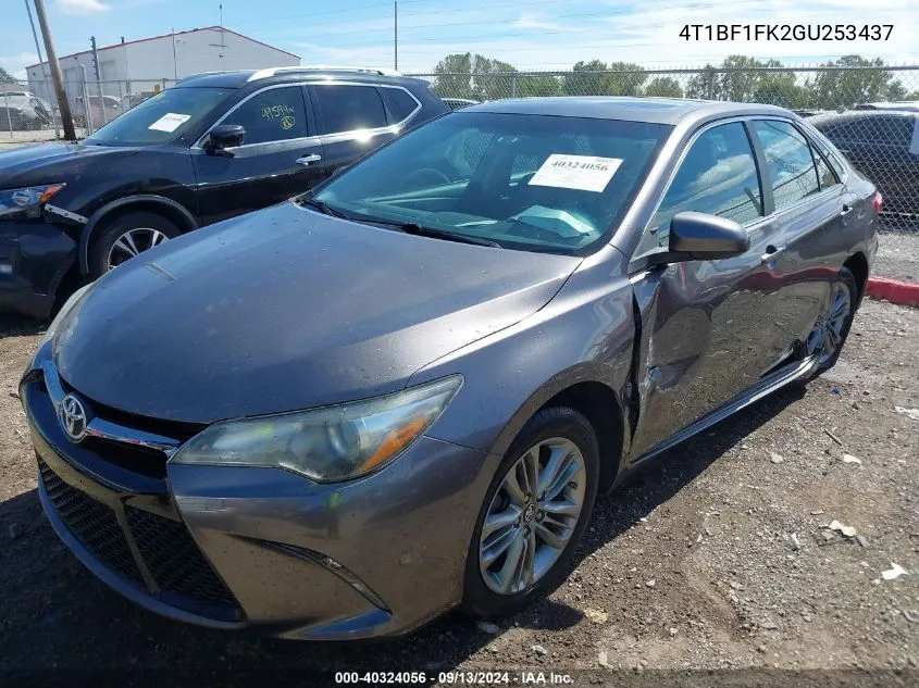 2016 Toyota Camry Se VIN: 4T1BF1FK2GU253437 Lot: 40324056