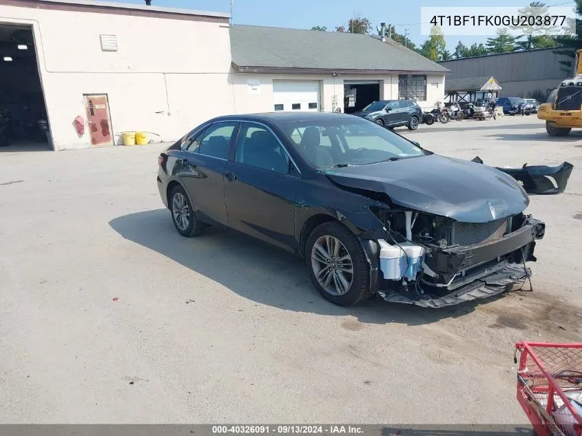 2016 Toyota Camry Se VIN: 4T1BF1FK0GU203877 Lot: 40326091