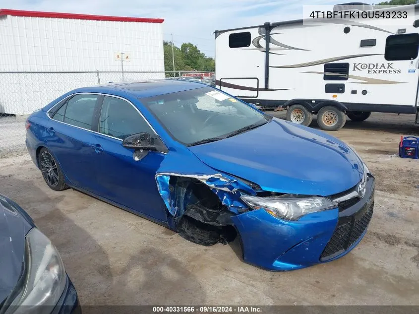 2016 Toyota Camry Se VIN: 4T1BF1FK1GU543233 Lot: 40331566