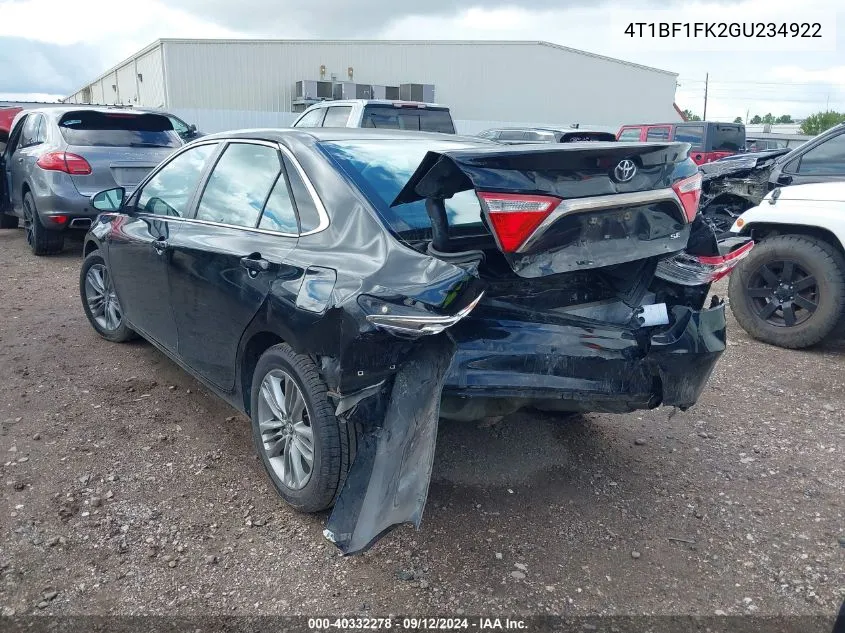 4T1BF1FK2GU234922 2016 Toyota Camry Se