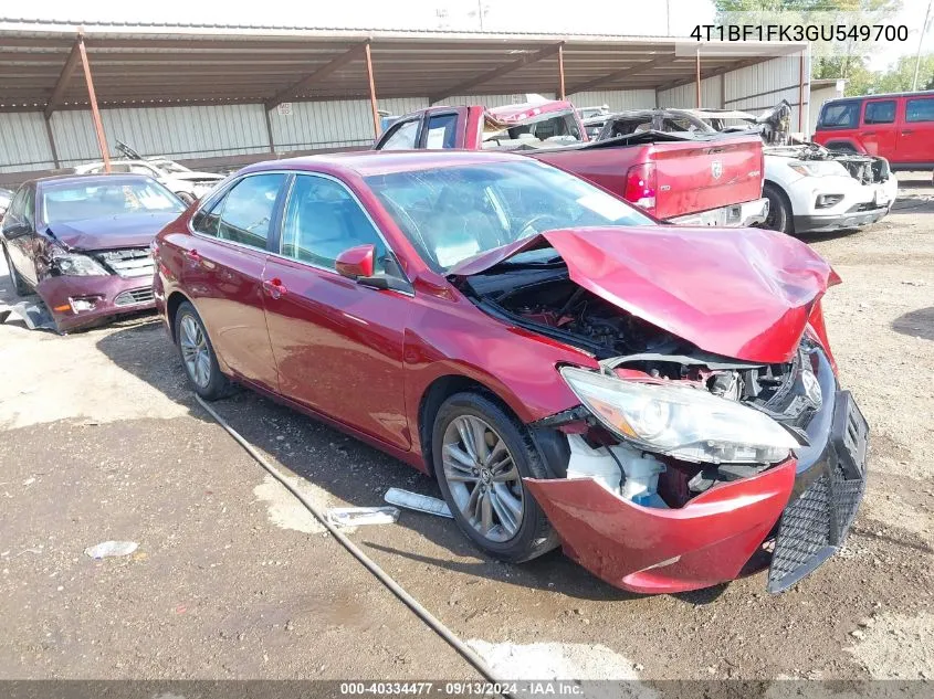 4T1BF1FK3GU549700 2016 Toyota Camry Se