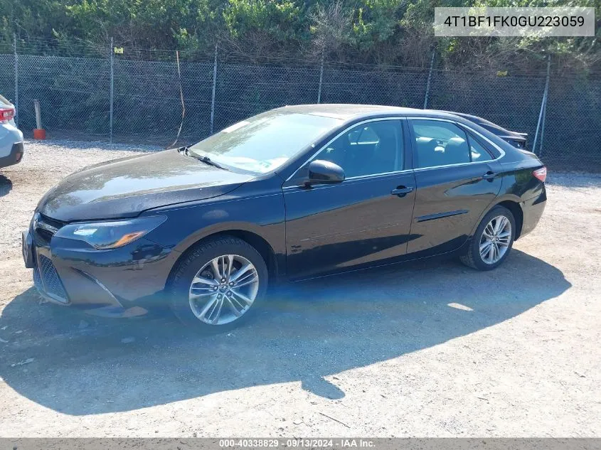 2016 Toyota Camry Se VIN: 4T1BF1FK0GU223059 Lot: 40338829