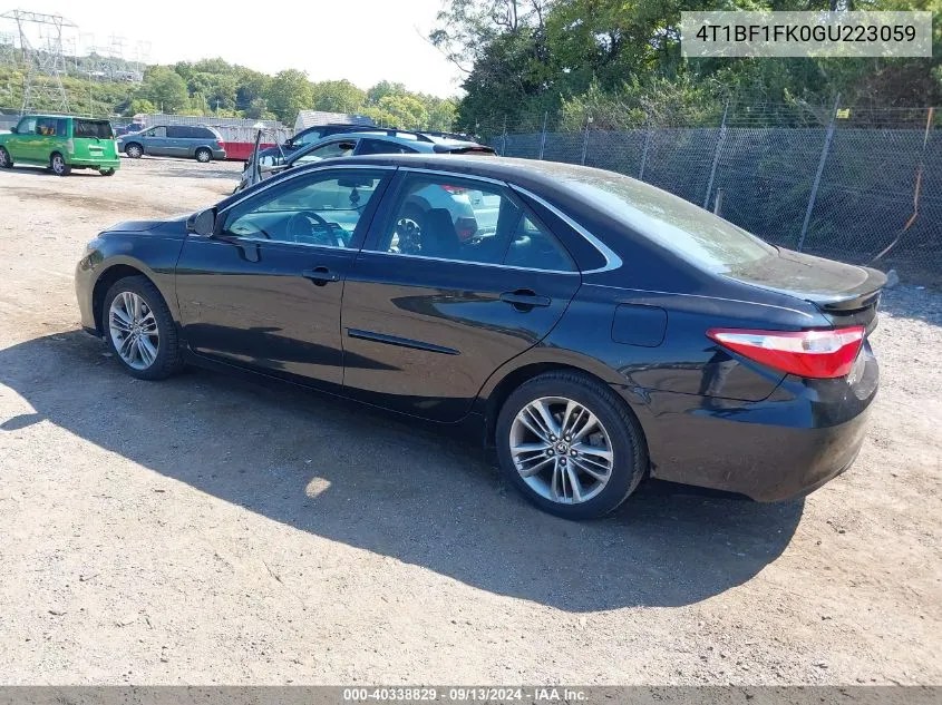 2016 Toyota Camry Se VIN: 4T1BF1FK0GU223059 Lot: 40338829