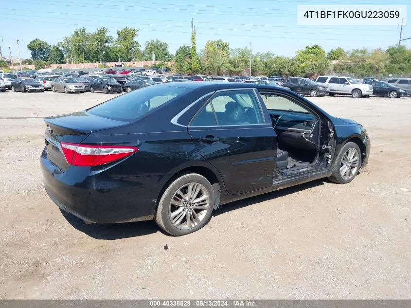 2016 Toyota Camry Se VIN: 4T1BF1FK0GU223059 Lot: 40338829