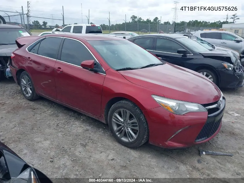 2016 Toyota Camry Le/Xle/Se/Xse VIN: 4T1BF1FK4GU575626 Lot: 40344160