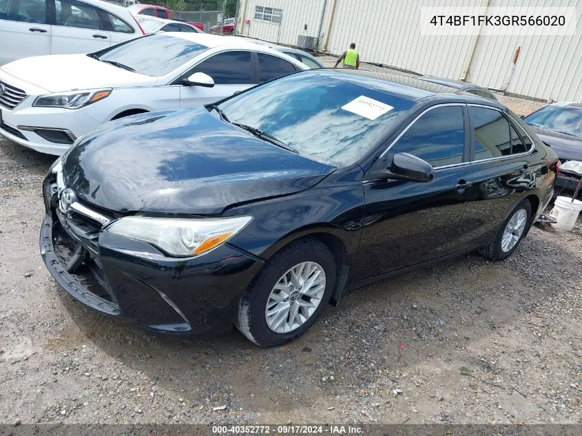 2016 Toyota Camry Le VIN: 4T4BF1FK3GR566020 Lot: 40352772