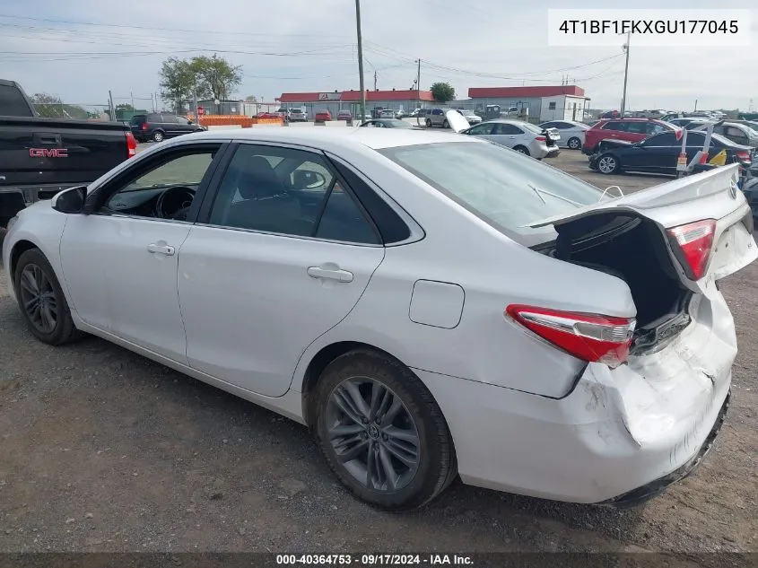 2016 Toyota Camry Se VIN: 4T1BF1FKXGU177045 Lot: 40364753