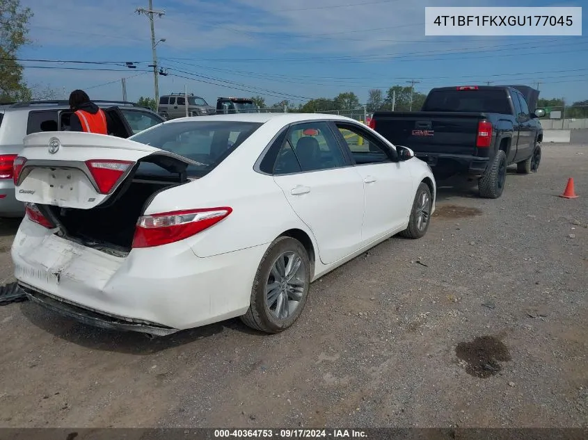 2016 Toyota Camry Se VIN: 4T1BF1FKXGU177045 Lot: 40364753