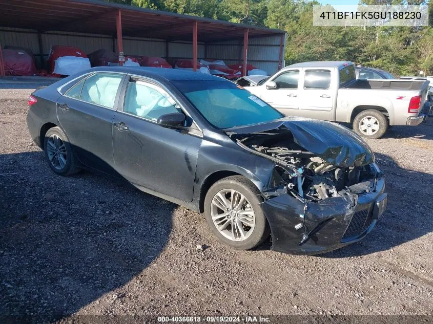 2016 Toyota Camry Se VIN: 4T1BF1FK5GU188230 Lot: 40366618