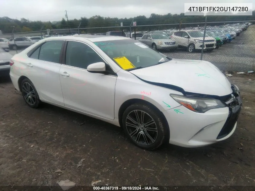 2016 Toyota Camry Se VIN: 4T1BF1FK2GU147280 Lot: 40367319