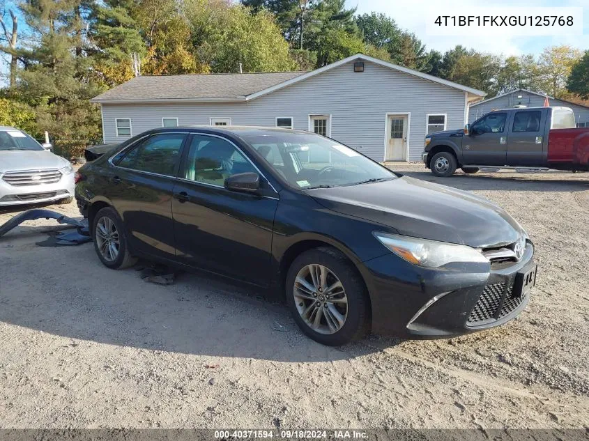 2016 Toyota Camry Se VIN: 4T1BF1FKXGU125768 Lot: 40371594