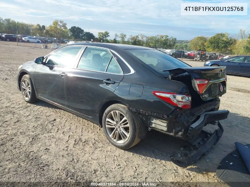 2016 Toyota Camry Se VIN: 4T1BF1FKXGU125768 Lot: 40371594