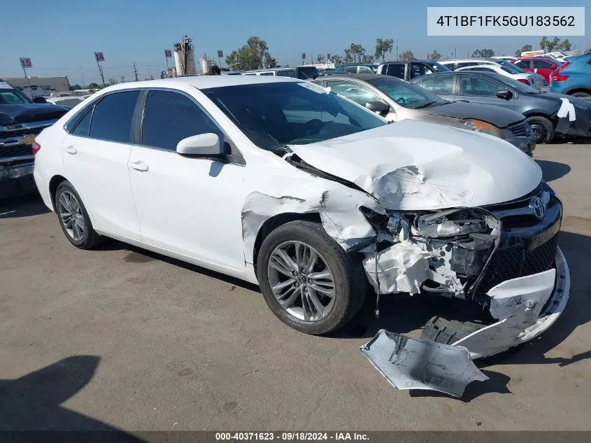 2016 Toyota Camry Se VIN: 4T1BF1FK5GU183562 Lot: 40371623