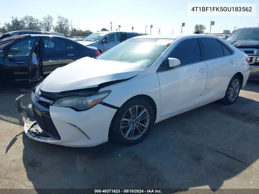 2016 Toyota Camry Se VIN: 4T1BF1FK5GU183562 Lot: 40371623