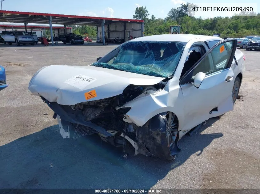 2016 Toyota Camry Se VIN: 4T1BF1FK6GU209490 Lot: 40371780