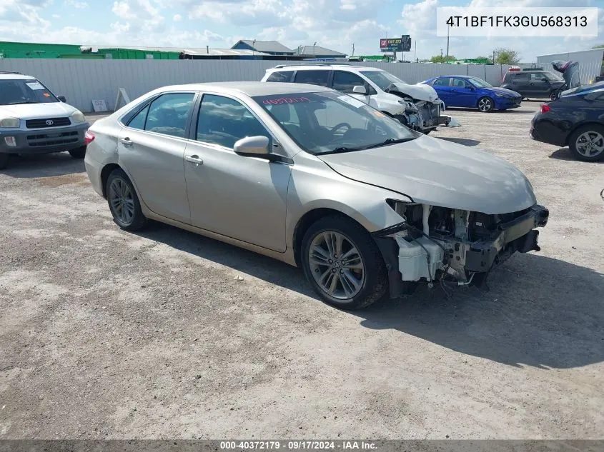 2016 Toyota Camry Se VIN: 4T1BF1FK3GU568313 Lot: 40372179